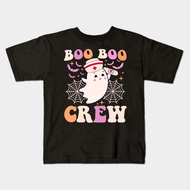 Groovy Boo Boo Crew Nurse Funny Ghost Women Halloween Nurse Kids T-Shirt by artbooming